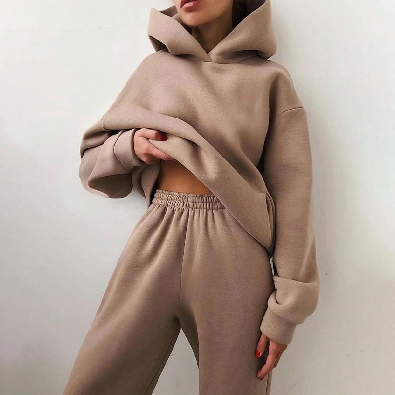 Damen Jogging-Set Hoodie Loose Fit Bequem - Eveloria