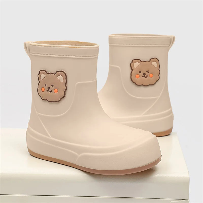 Eveloria Damen Gummistiefel Wasserdicht Knöchellang Bärenmuster