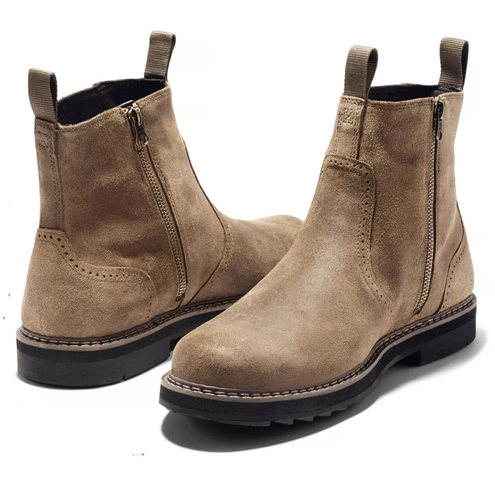 Herren Chelsea Stiefel Elastisch Schwarz Pembroke - Eveloria
