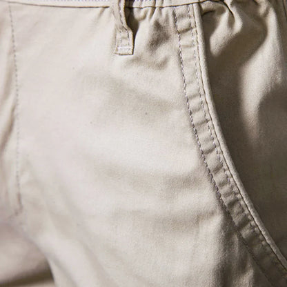 Herren Chino-Shorts Freizeit mit Knopfleiste Beige