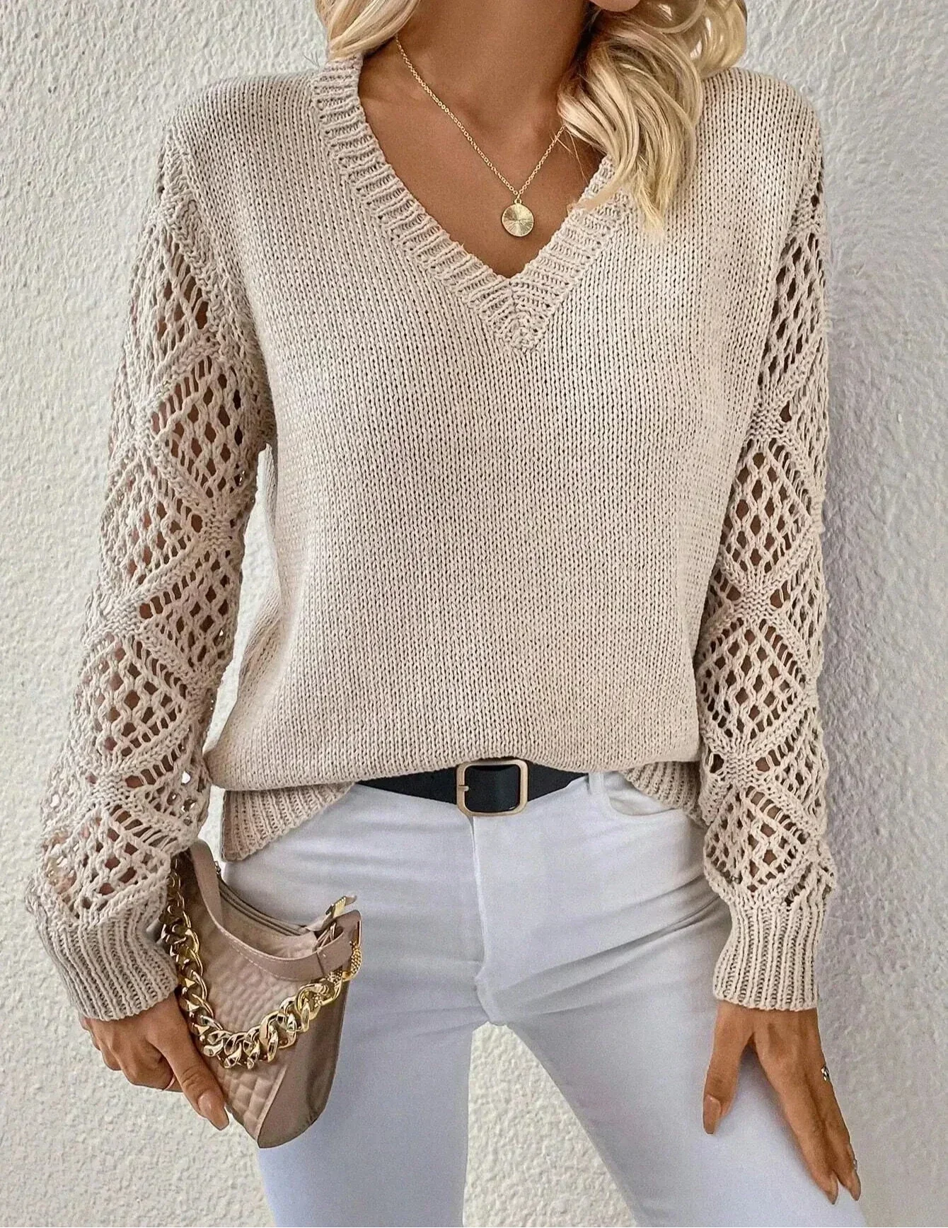 Damen Pullover Trendig Kaschmir Braun