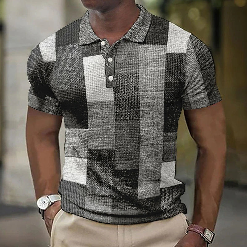 Herren Poloshirt Kurzarm Farbblock