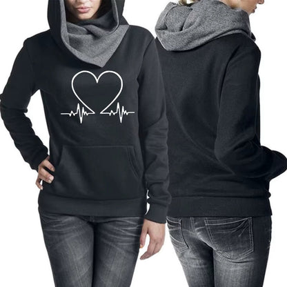 Damen Jogginganzug Warm Herz-Muster
