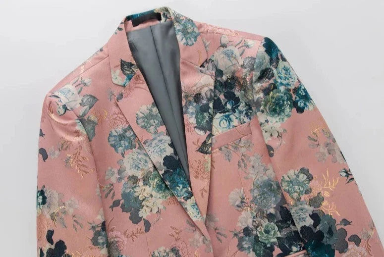 Herren Blazer Blumenmuster Elegantes Design