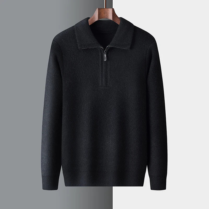 Herren Winter-Strickpullover Half-Zip