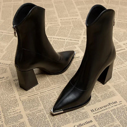 Damen Stiefeletten Spitzer Absatz