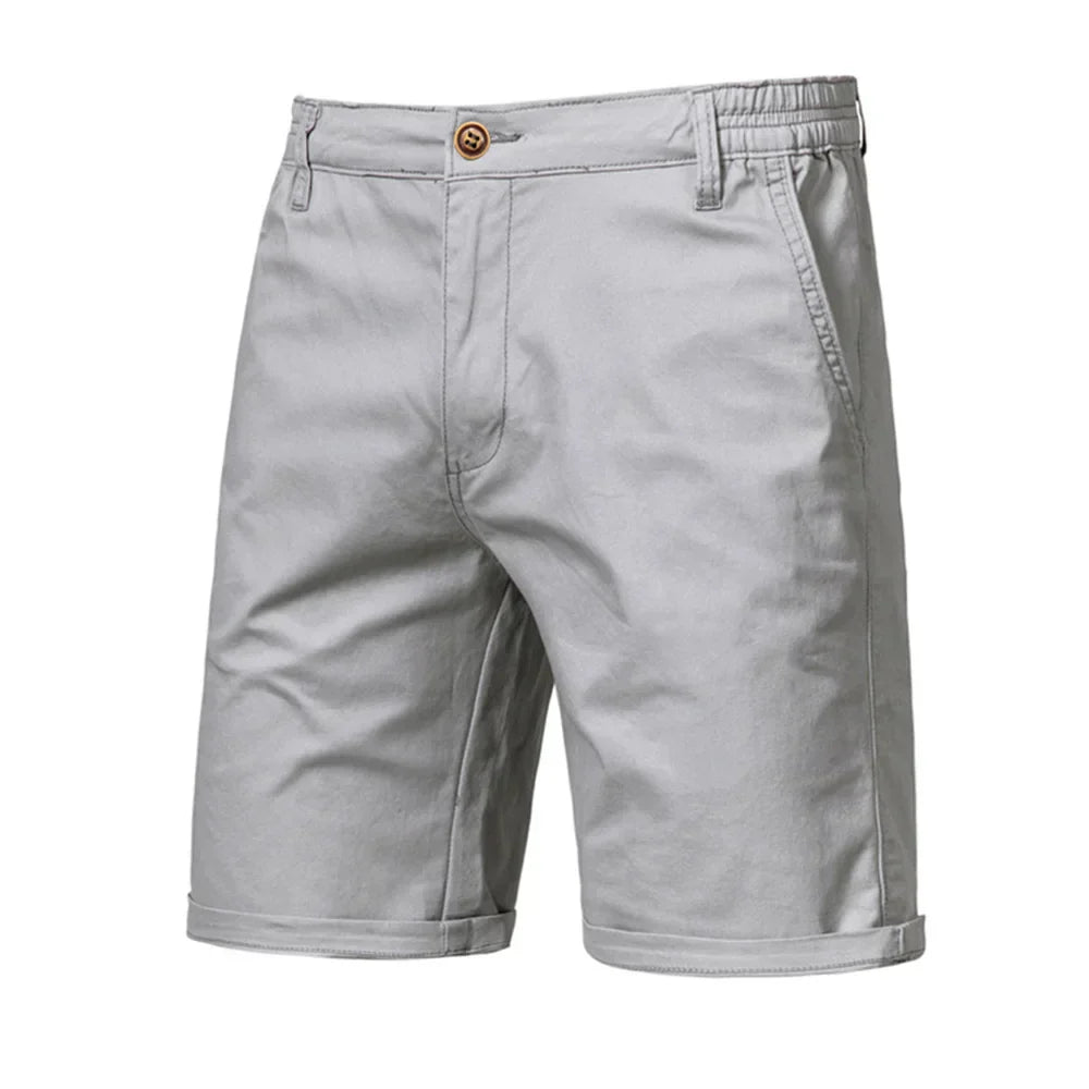 Herren Chino-Shorts Freizeit mit Knopfleiste Beige
