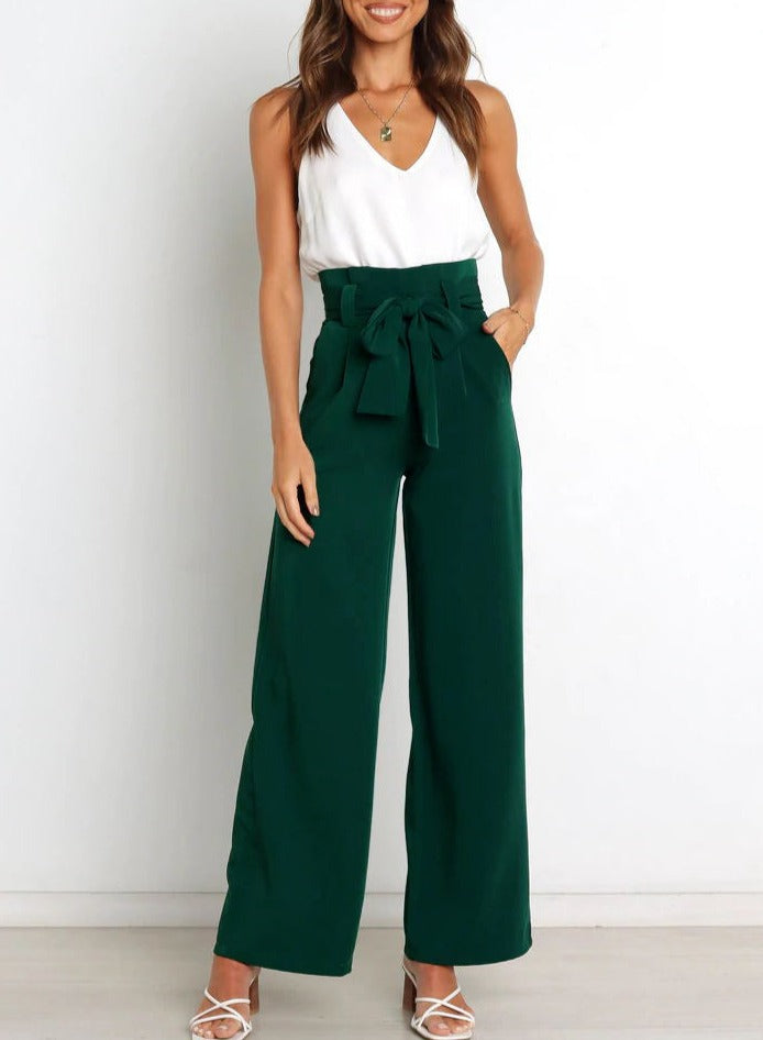 Damen Stoffhose mit Schleife Elegantes Design