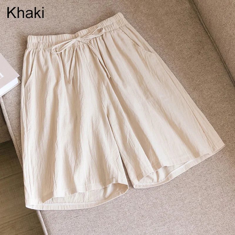Eveloria Damen Baumwoll Shorts Knielang