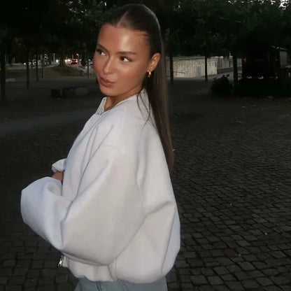 Damen Locker geschnittene Reißverschlussjacke