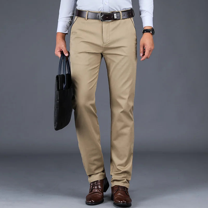 Herren Anzughosen Slim Fit Baumwolle Schwarz - Norvielle