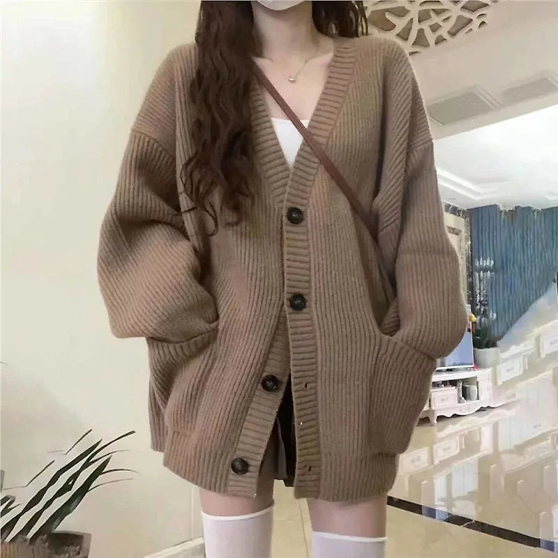Eveloria Damen Oversize Cardigan Mit Taschen - Eveloria