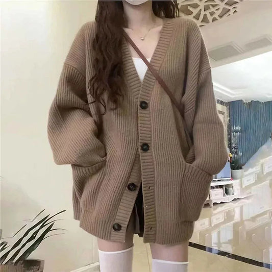 Eveloria Damen Oversize Cardigan Mit Taschen - Eveloria