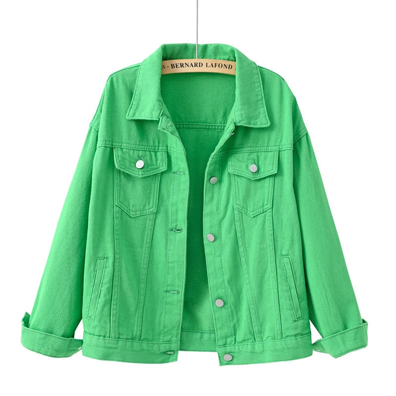Damen Denimjacke Klassisch Vielfältige Farben