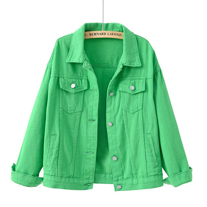 Damen Denimjacke Klassisch Vielfältige Farben