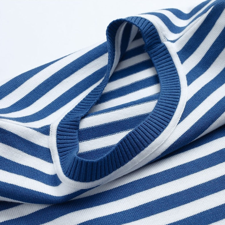 Damen Langarmshirt Gestreift Lässig Weiß/