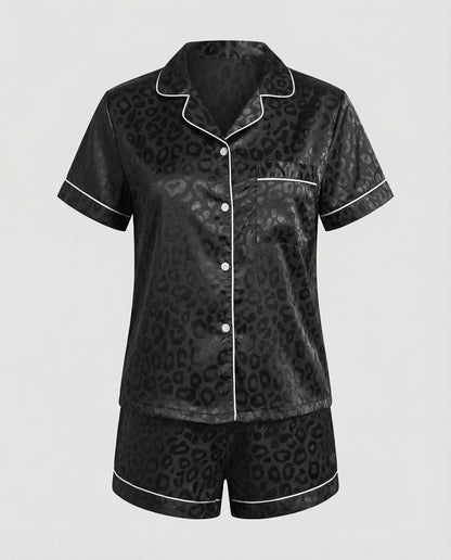 Damen Satin Pyjama Set Komfort