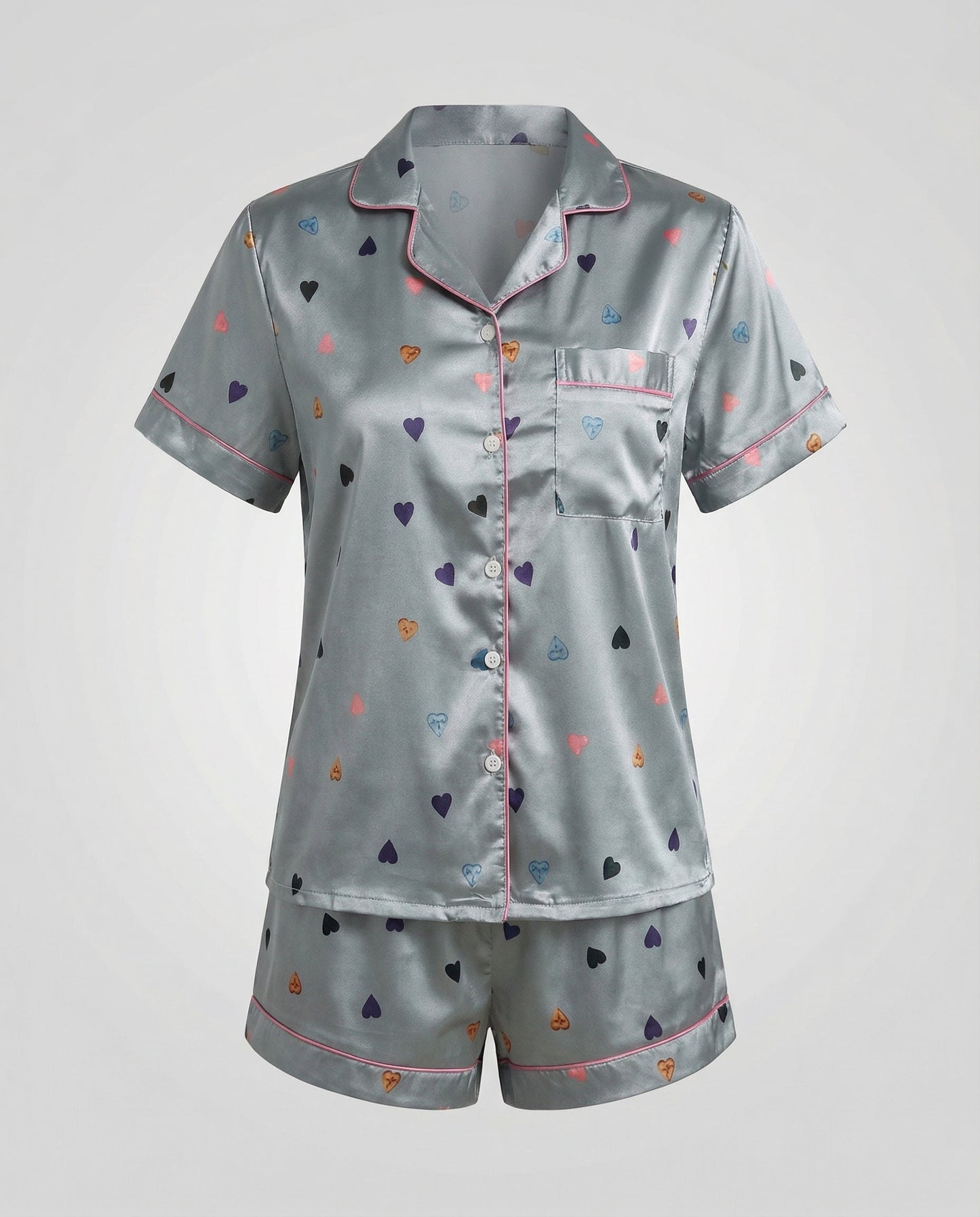 Damen Satin Pyjama Set Komfort