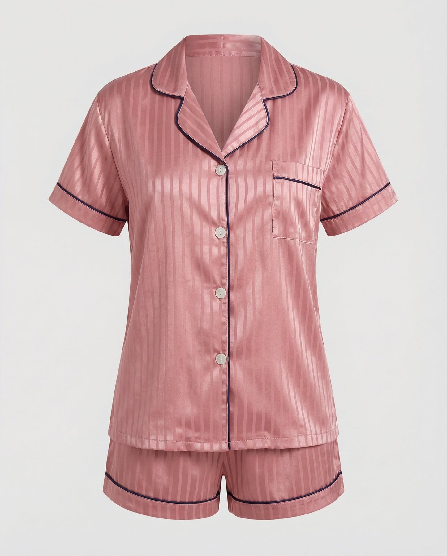 Damen Satin Pyjama Set Komfort