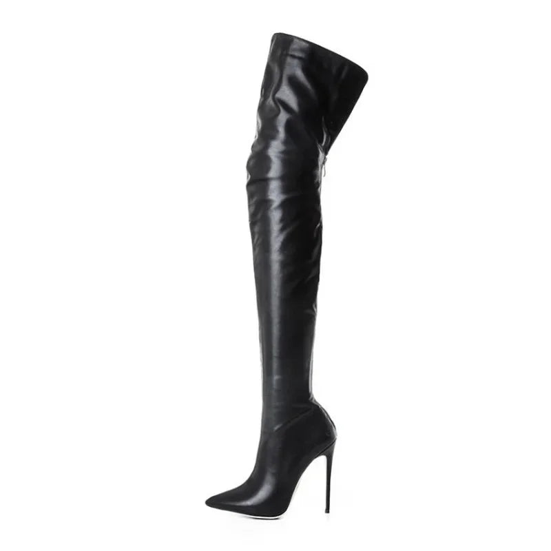Eveloria Damen Kniehohe Absatzstiefel