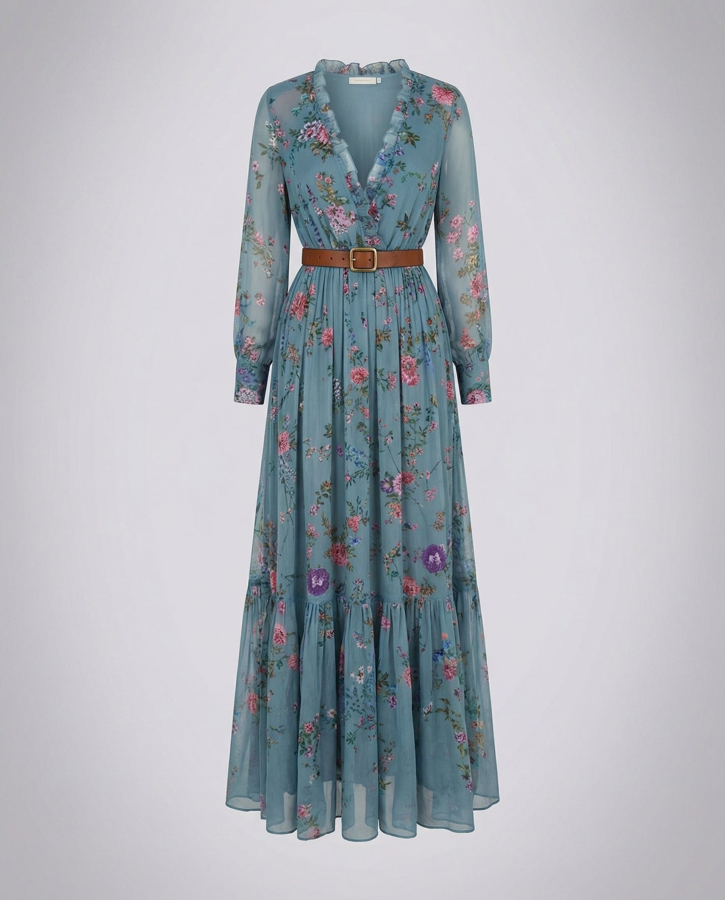 Damen Maxikleid V-Ausschnitt Boho-Stil