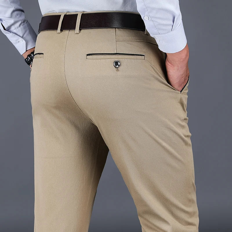 Herren Anzughosen Slim Fit Baumwolle