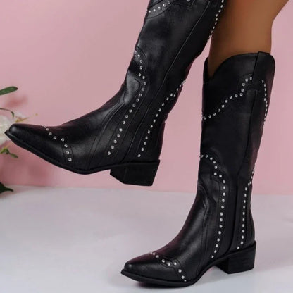Damen Cowboystiefel Bestickt Robust