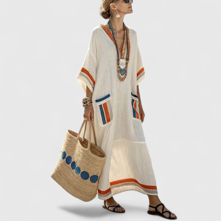 Damen Maxi Kleid Boho Stil