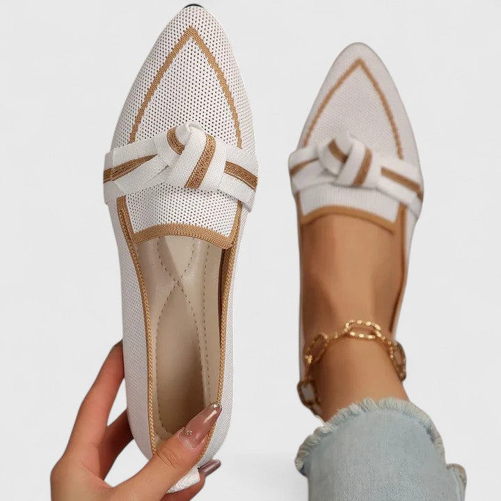 Damen Orthopädische Loafer Spitz Zulaufend Leder