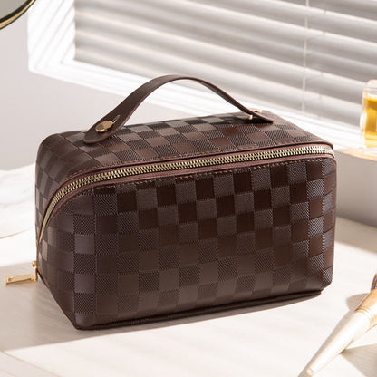 Damen Kulturtasche Kariert Groß