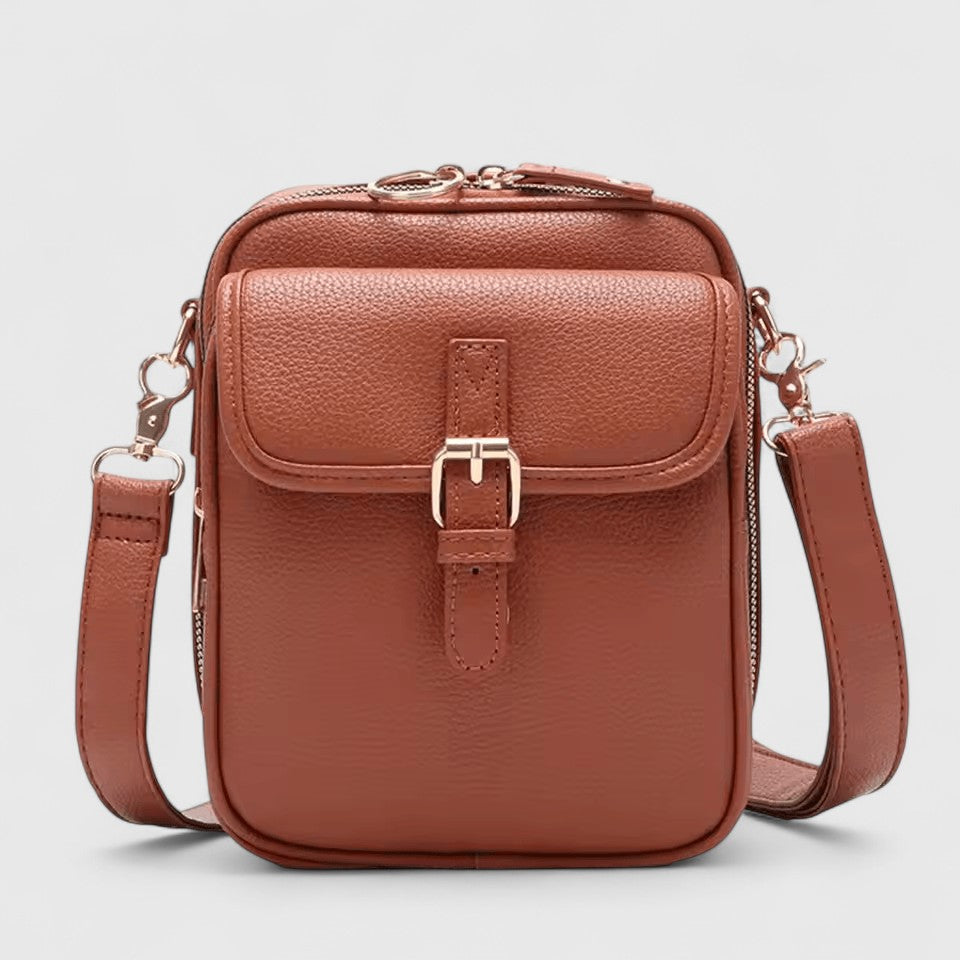 Damen Schultertasche Alltag Leder Braun - Eveloria