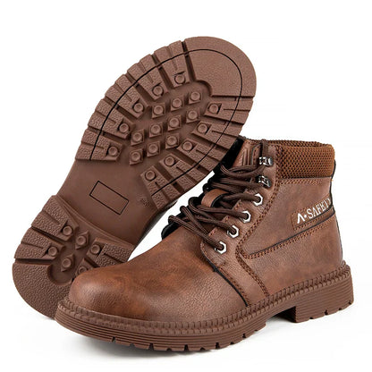 Herren Sicherheitsboots Wasserdicht Stahlkappe Braun