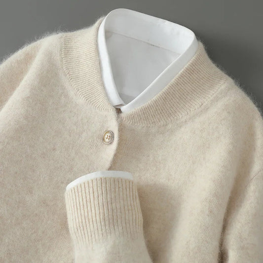 Damen Weiche Strickjacke Mit Knöpfen Vorne - Eveloria