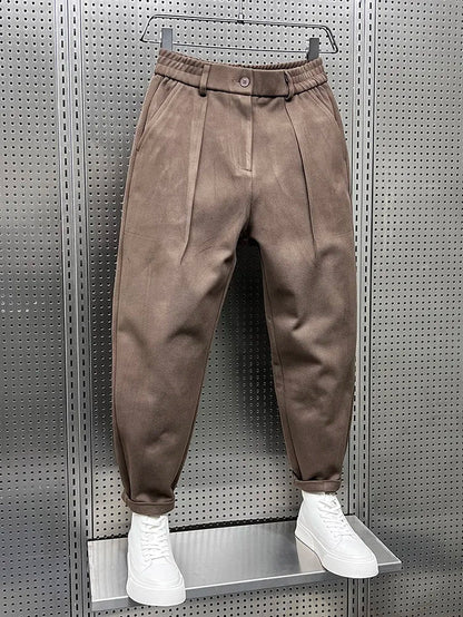 Herren Elegante Melierte Lange Hose