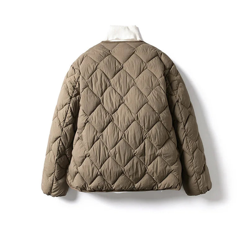 Damen Pufferjacke Warm Gesteppt Leicht