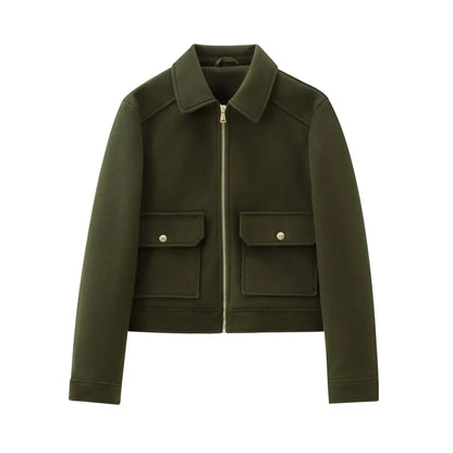 Damen Freizeitjacke Wollmix Reißverschluss