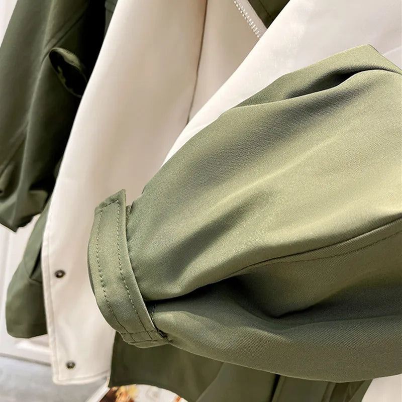 Damen Übergangsjacke Moderner Layer-Look Beige