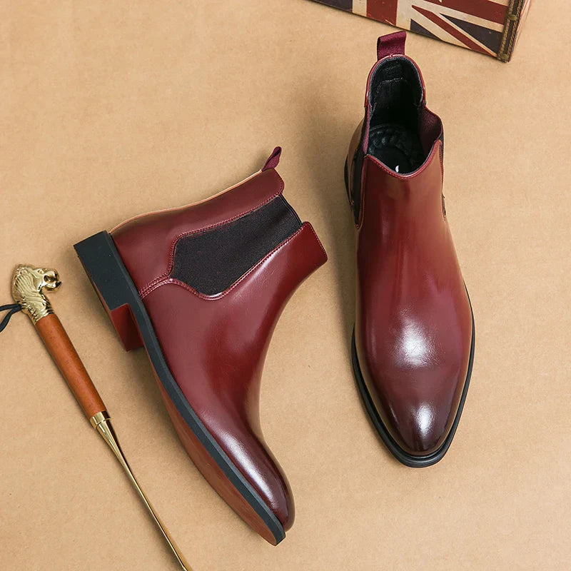Herren Chelsea Boots mit roter Sohle Klassisches Design