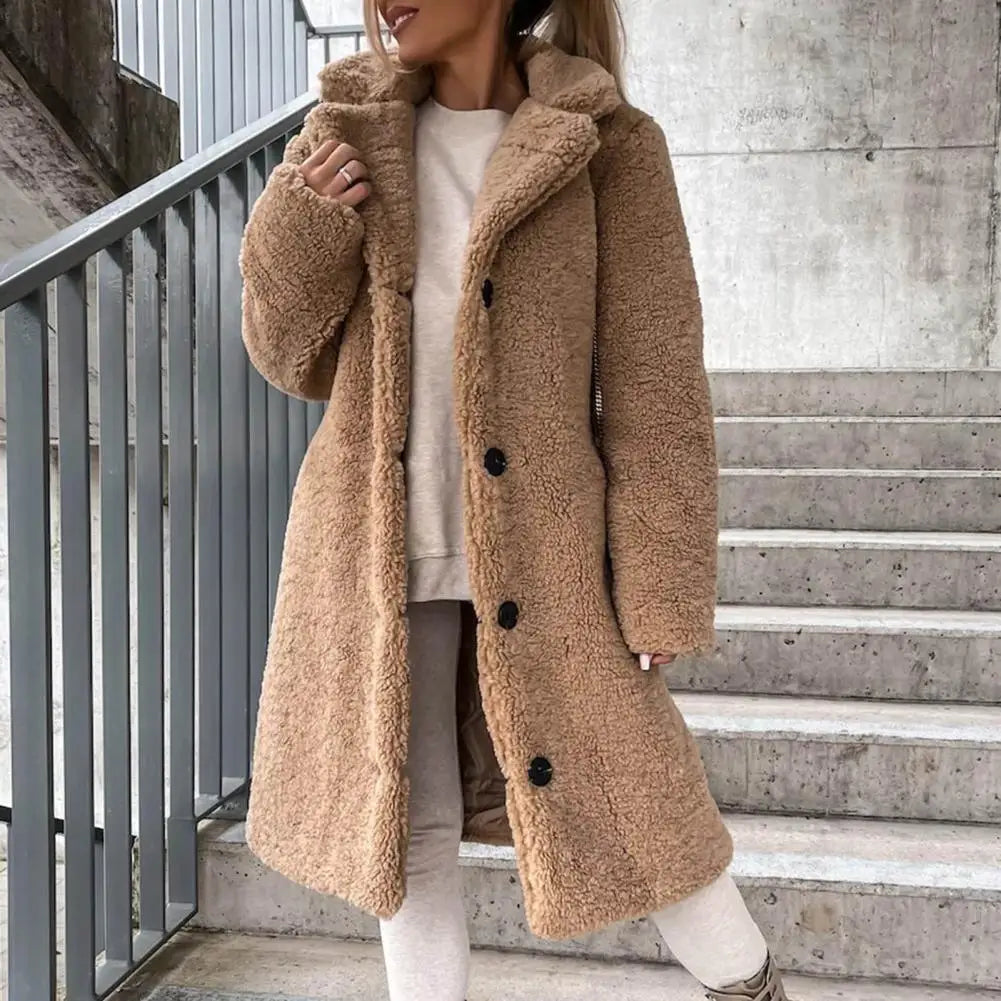 Eveloria Damen Teddymantel Lang Gefüttert Warm