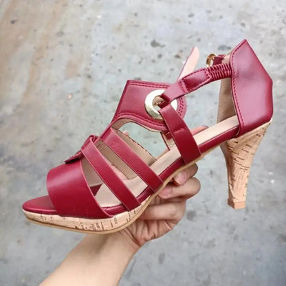 Eveloria Damen Sandalen Leder Braun - Eveloria