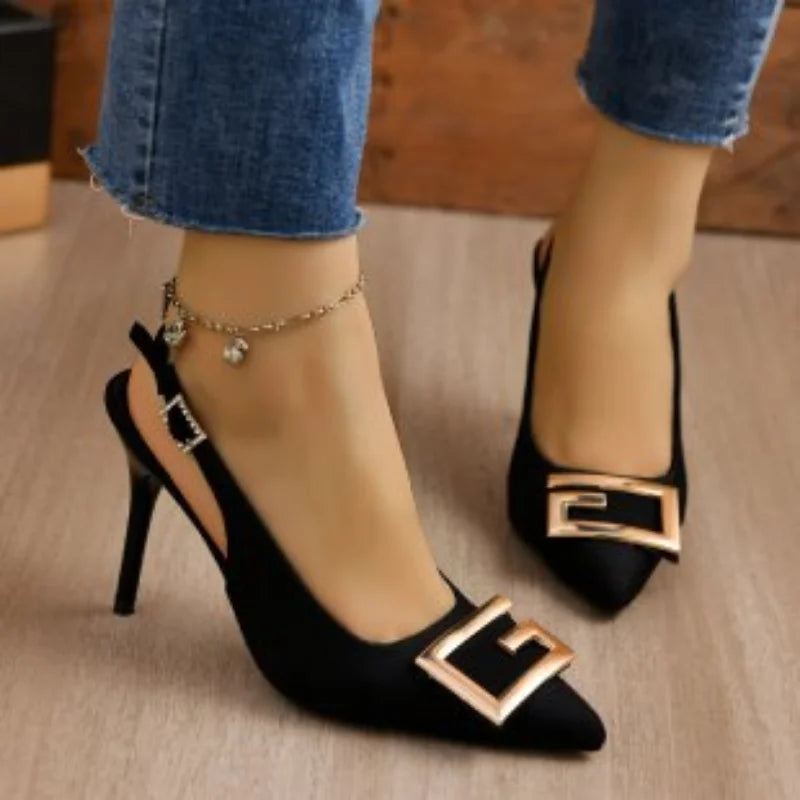 Damen High Heels Sandalen Pumps Mittel Absatz