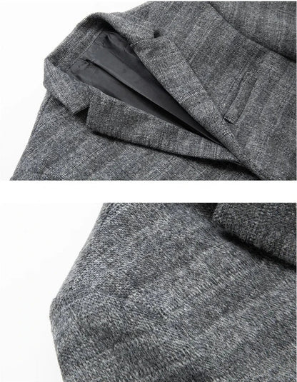 Herren Blazer Grau Khaki Elegant