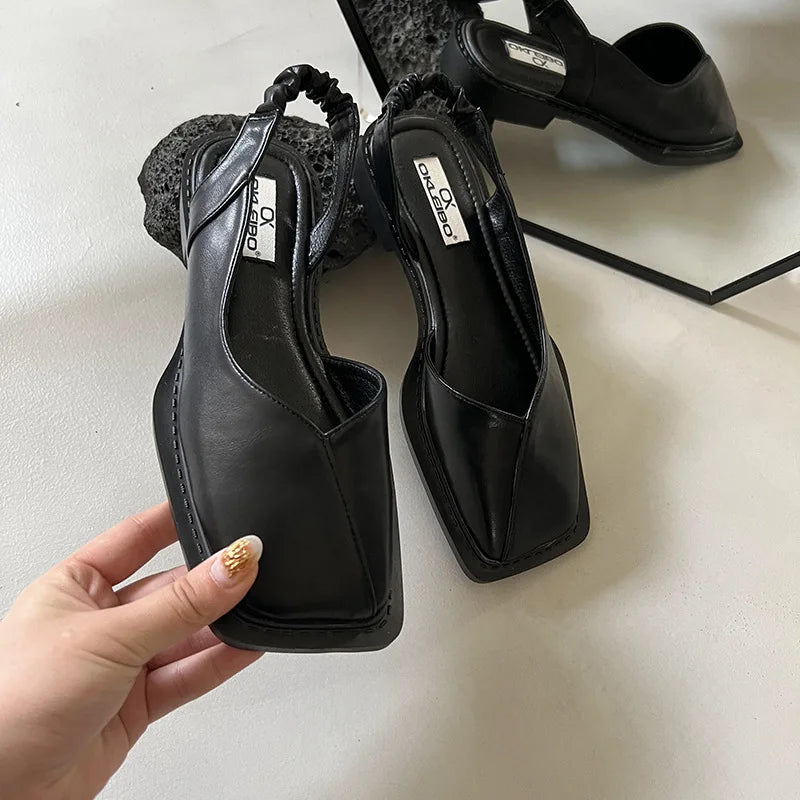 Eveloria Damen Slingback Sandalen Quadratische Zehenpartie