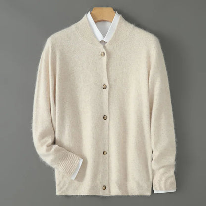Damen Weiche Strickjacke Mit Knöpfen Vorne