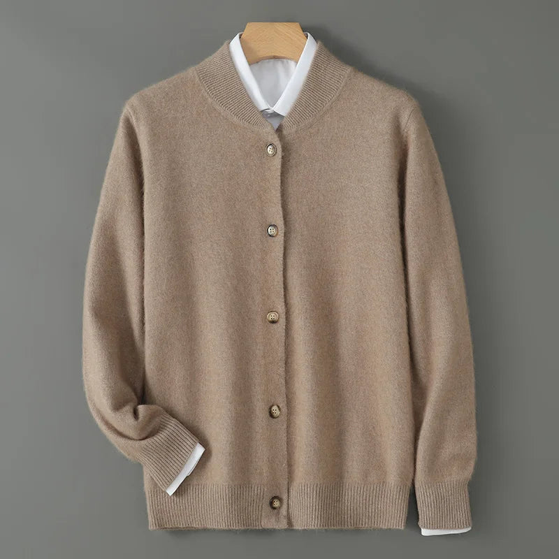 Damen Weiche Strickjacke Mit Knöpfen Vorne