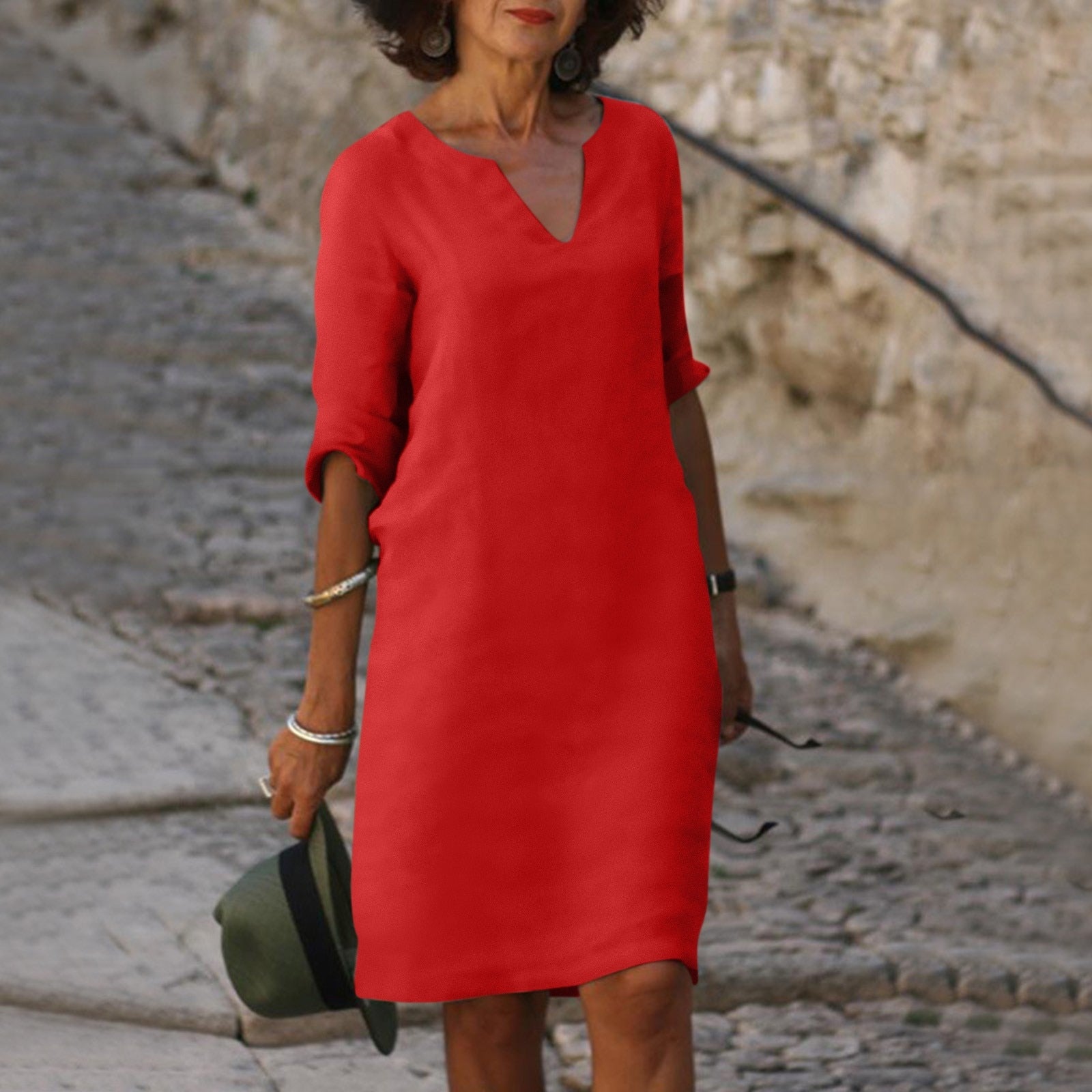 Damen Sommerkleid Leicht Feminin Baumwolle - Eveloria