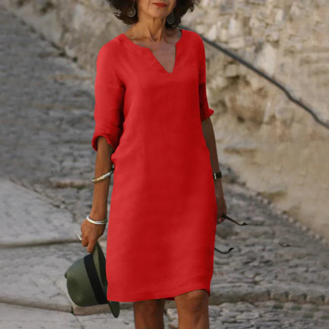 Eveloria Damen Elegantes Knielanges Kleid