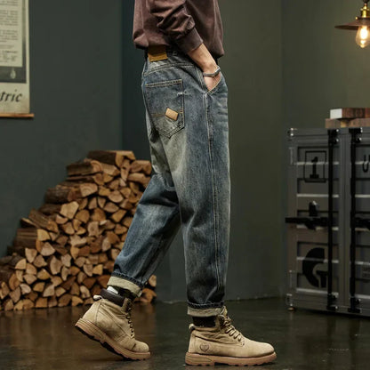 Herren Vintage-Jeans Lässig Blau