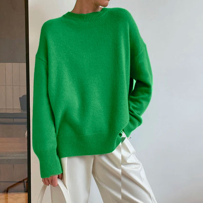 Damen Kaschmirpullover Einfach Elegant Weich Beige