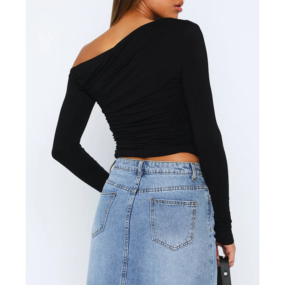 Käthe Damen Langarm-Oberteil Twisted-Design
